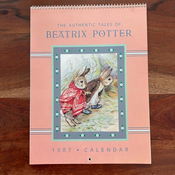 hoyle products Other - The Authentic Tales Of Beatrix Potter 1987 Spiral-Bound Calendar Vintage VGC